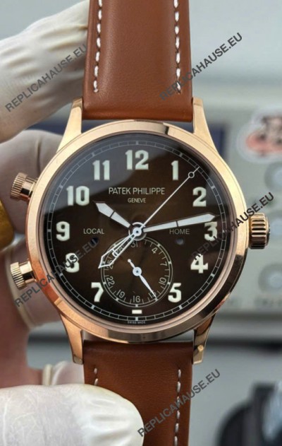 Patek Philippe Complications 5524G Calatrava Travel Time Blue Dial Replica Watch 