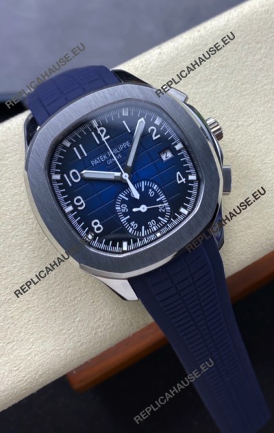 Patek Philippe Aquanaut Super Clone 5968 Chronograph Steel Casing Blue Dial Watch 