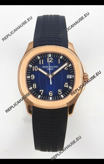 Patek Philippe Super Clone Aquanaut 5167 SC324 Movement 904L Rose Gold Blue Dial Watch 