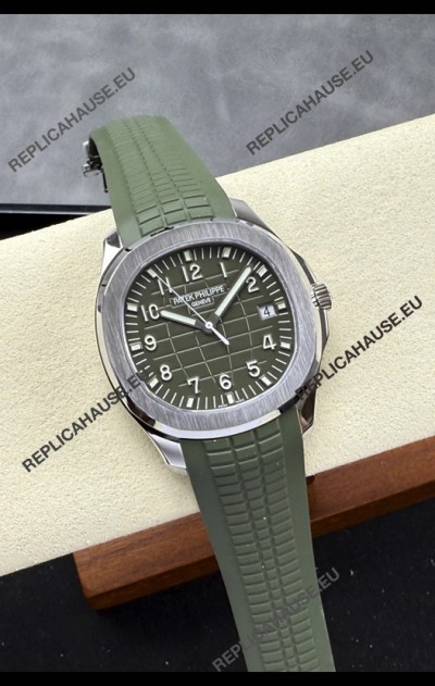 Patek Philippe Aquanaut Super Clone 5168G Green Dial 904L Steel Replica Watch 