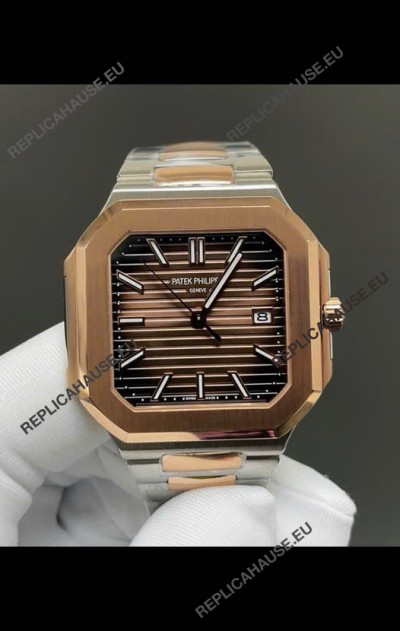 Patek Philippe Cubitus 5821 Two Tone Casing Brown Dial Swiss Replica Watch 