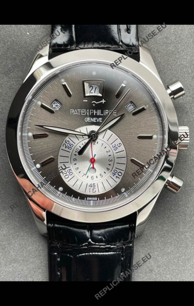 Patek Philippe Super Clone 5960P Annual Calandar Chronograph Steel Dial 1:1 Mirror Swiss Replica Watch