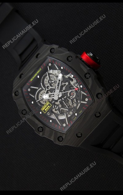 Richard Mille RM35-2 Rafael Nadal Forged Carbon Case with Black Rubber Strap