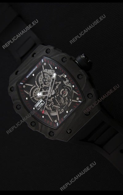 Richard Mille RM35-2 Rafael Nadal Forged Carbon Case with Black Strap