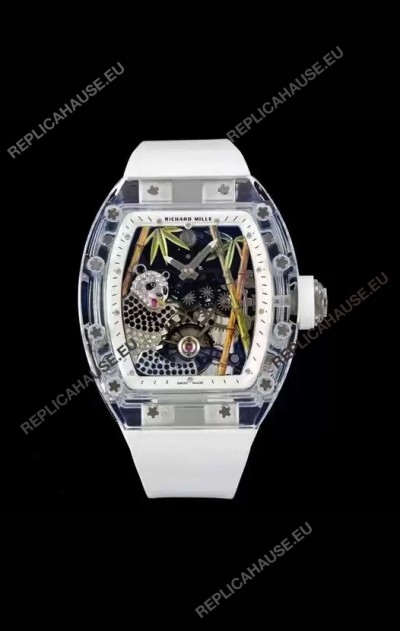 Richard Mille RM26-01 Tourbillon Panda Transparent Sapphires Casing Watch - Super Clone Replica
