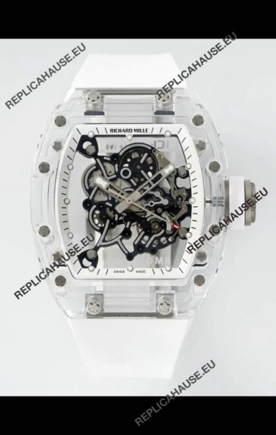 Richard Mille RM055 Transparent Sapphires Casing with Genuine Tourbillon Super Clone Watch