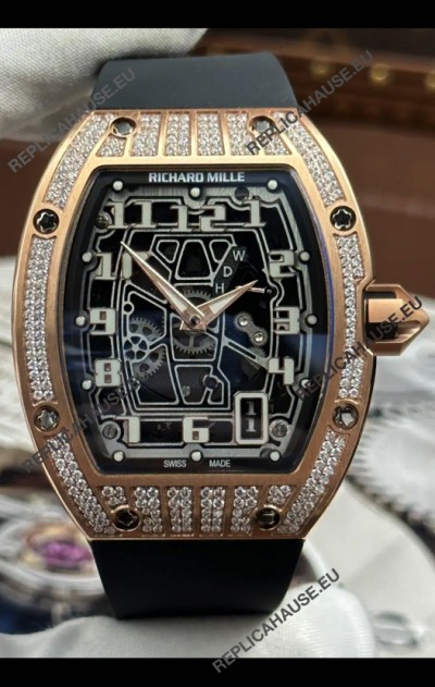 Richard Mille RM67-01 Rose Gold Mossanites Casing 1:1 Swiss Replica Watch