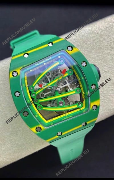 Richard Mille RM59-01 Genuine Tourbillon Movement in Green NTPT Carbon Casing