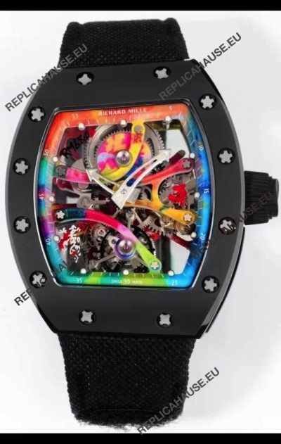 Richard Mille Super Clone RM68-01 Black Ceramic Casing and Strap Tourbillon Swiss Replica
