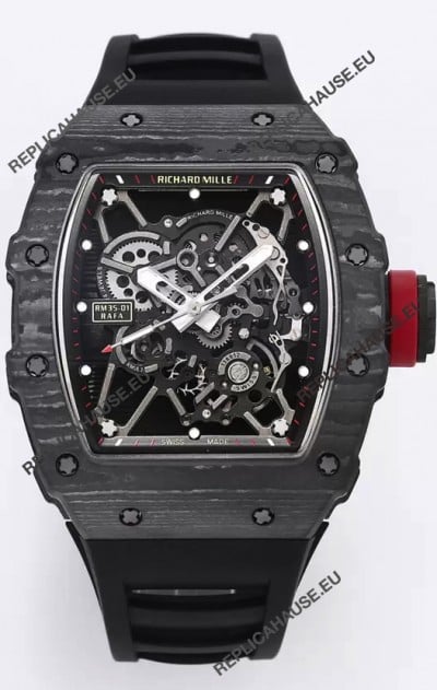 Richard Mille RM35-01 Rafael Nadal Carbon Fiber Casing with Genuine Tourbillon Super Clone Watch