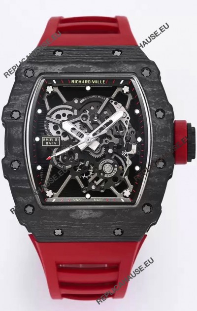 Richard Mille RM35-01 Rafael Nadal Carbon Fiber Casing with Genuine Tourbillon Super Clone Watch
