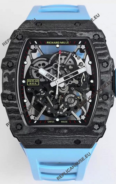Richard Mille RM35-02 Rafael Nadal Carbon Fiber Casing with Genuine Tourbillon Super Clone Watch