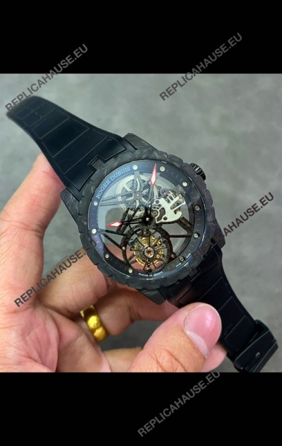Roger Dubuis Super Clone Excalibur Spider Flying Tourbillon Skeleton Carbon Casing 42MM