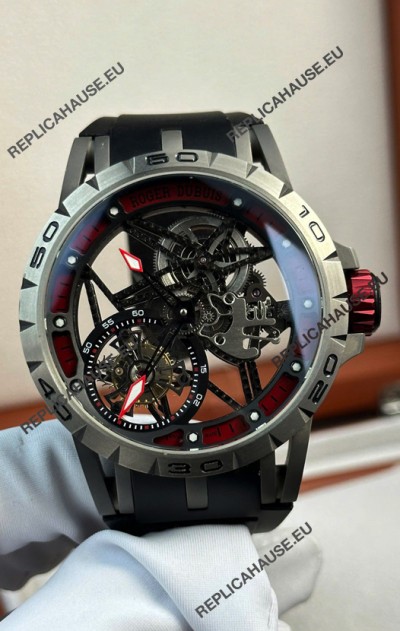 Roger Dubuis Super Clone Excalibur Spider Flying Tourbillon Skeleton Titanium Casing 45MM