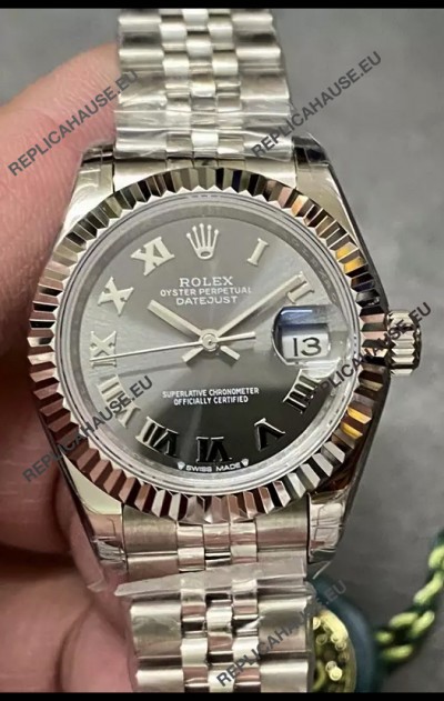 Rolex Datejust Super Clone Grey Dial Steel Casing Watch 28MM