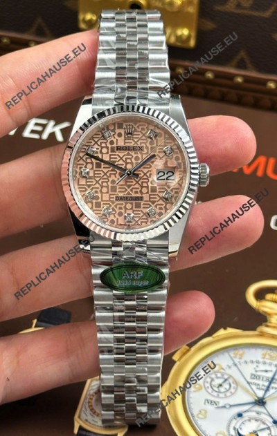 Rolex Datejust Super Clone Cal.3235 Pink Computer Dial Steel Casing Watch 36MM