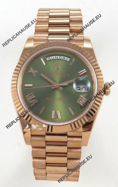Rolex Day Date Super Clone Green Dial 40MM 220 Grams Swiss Replica watch 