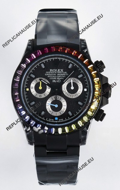 Rolex Daytona MAD 1:1 Swiss Mirror Replica Black Dial Cal.4130 Movement