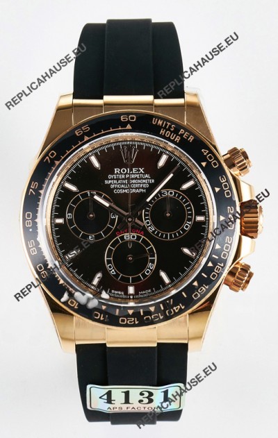 Rolex Daytona Super Clone 126515 Rose Gold Black Dial Original Cal.4131 Movement