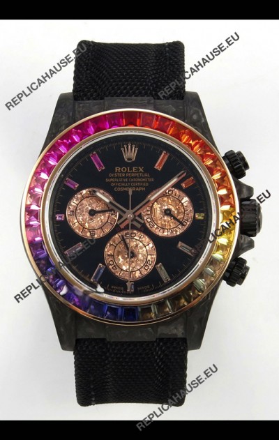 Rolex Daytona DiW Carbon Edition Watch - Forged Cabon Casing 1:1 Mirror Replica