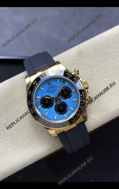 Rolex Daytona Super Clone 126518LN Yellow Gold Turquoise Dial Original Cal.4131 Movement