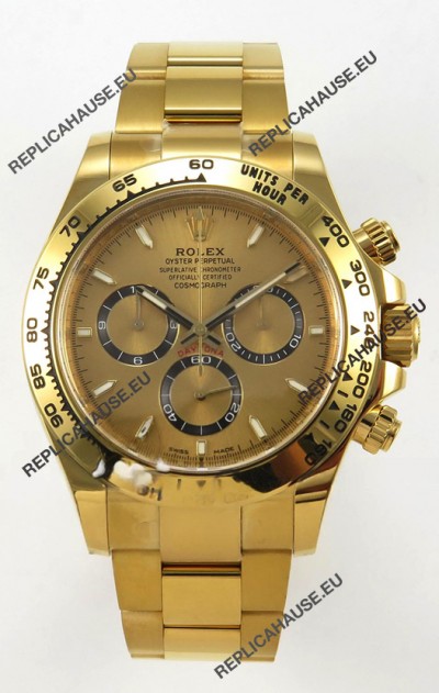 Rolex Daytona Super Clone 116508 Yellow Gold - Gold Dial Original Cal.4131 Movement