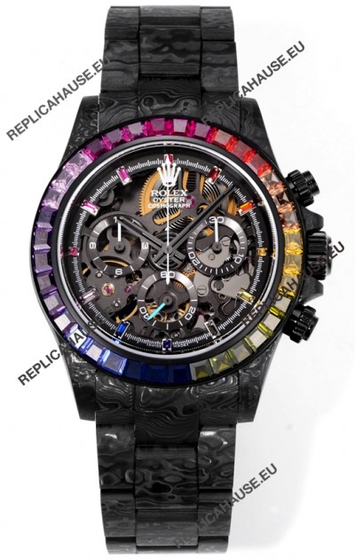 Rolex Daytona Blaken Black Carbon 1:1 Swiss Mirror Replica Skeleton Dial Cal.4130 Movement