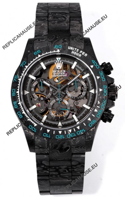 Rolex Daytona Blaken Black Carbon 1:1 Swiss Mirror Replica Skeleton Dial Cal.4130 Movement