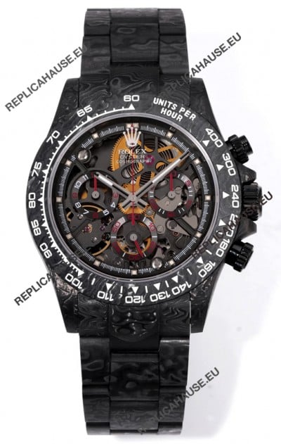 Rolex Daytona Blaken Black Carbon 1:1 Swiss Mirror Replica Skeleton Dial Cal.4130 Movement