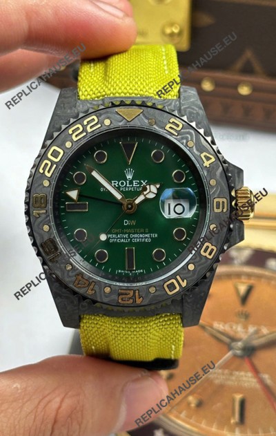 Rolex GMT Masters DiW Desert Carbon Casing Swiss Replica Watch Green Dial 