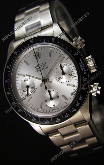 Rolex Daytona Vintage Steel Dial Swiss Replica Watch - 904L Steel Watch 