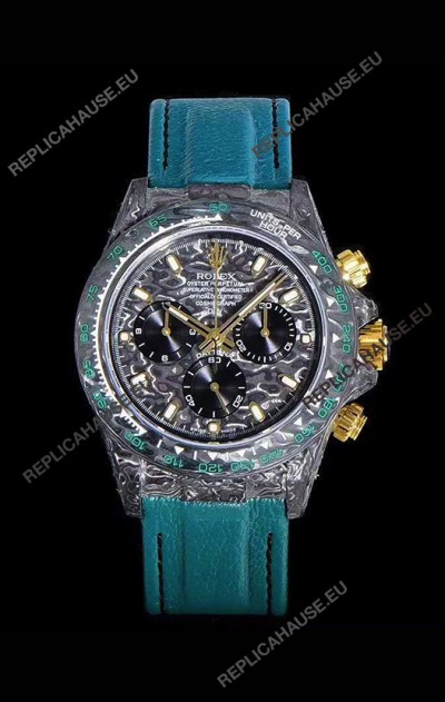 Rolex Daytona DiW Forged Cabon Casing 1:1 Mirror Replica Black Carbon Dial
