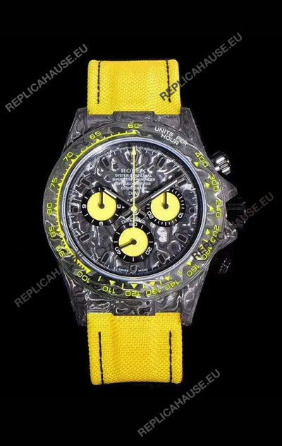 Rolex Daytona DiW Forged Cabon Casing 1:1 Mirror Replica Black Carbon Dial
