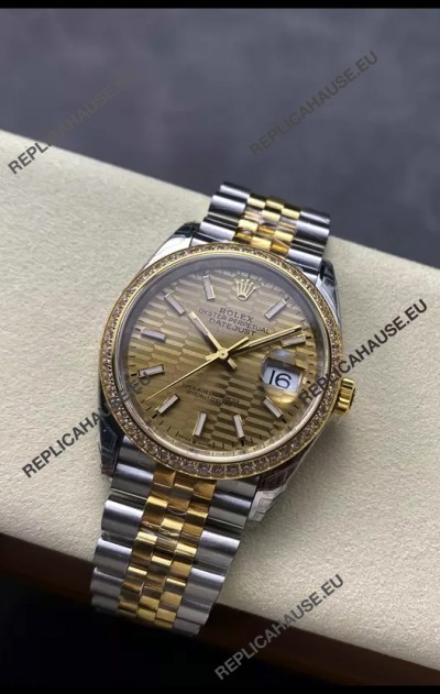 Rolex Super Clone Datejust ETA 3235 Movement 36MM Two Tone Yellow Gold Swiss Watch 