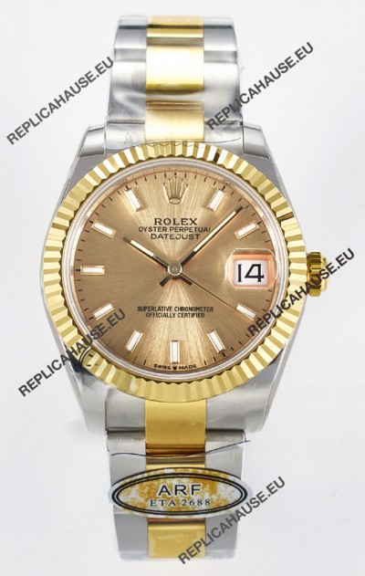 Rolex Super Clone Datejust ETA 2688 Movement 31MM Two Tone Yellow Gold Watch and Dial