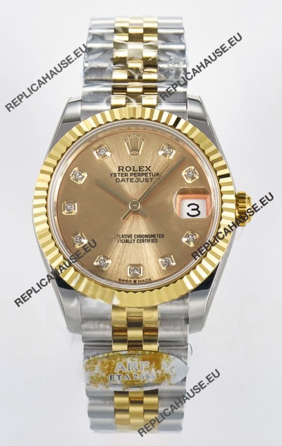 Rolex Super Clone Datejust ETA 2688 Movement 31MM Two Tone Yellow Gold Casing and Dial 