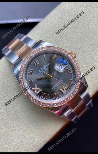 Rolex Datejust 126281RBR-0012 36MM Swiss 1:1 Mirror Replica in 904L Steel - Grey Dial