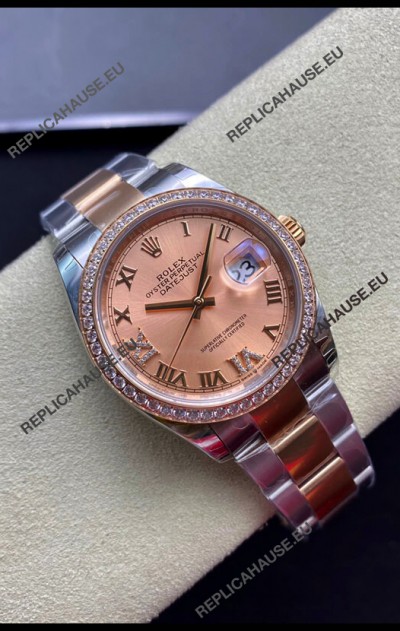 Rolex Datejust 126281RBR-0016 36MM Swiss 1:1 Mirror Replica in 904L Champange Dial