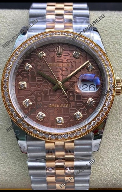 Rolex Datejust 126281 36MM Swiss Replica in 904L Steel in Brown Dial 1:1 Mirror Replica