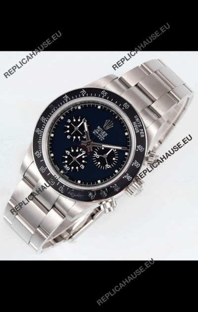 Rolex Daytona Super Clone BLAKEN Paul Newman Black Dial Swiss Replica Watch - 4130 Movement