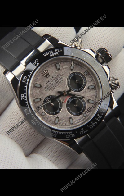 Rolex Daytona Japanese Movement Steel Casing Replica Watch in Meteorite Pattern Dial