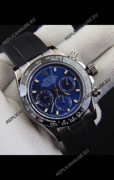 Rolex Daytona Japanese Movement Steel Casing Replica Watch in Blue Dial