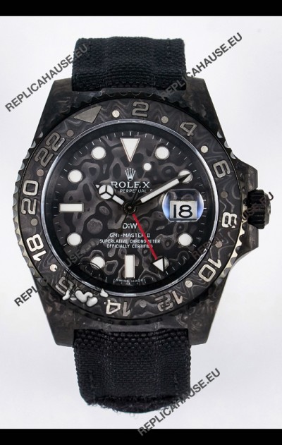 Rolex GMT Masters II Super Clone DiW Edition Swiss Replica Lightweight Carbon Casing Watch 