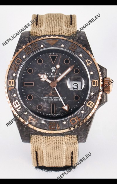 Rolex GMT Masters II Super Clone DiW Edition Swiss Replica Lightweight Carbon Casing Watch 