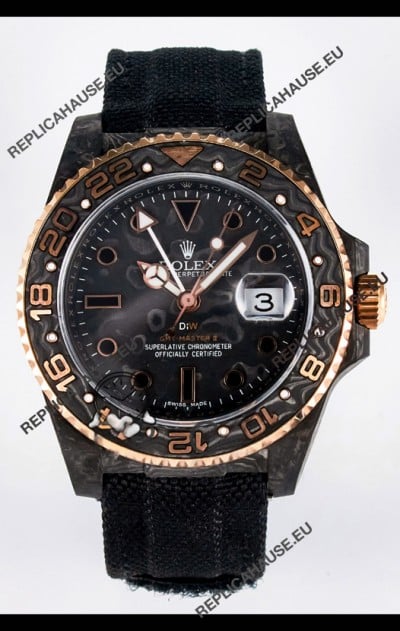 Rolex GMT Masters II Super Clone DiW Edition Swiss Replica Lightweight Carbon Casing Watch 