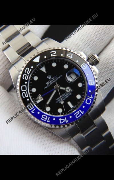 Rolex GMT Masters II Japanese Movement Replica Watch Steel Case Black Dial
