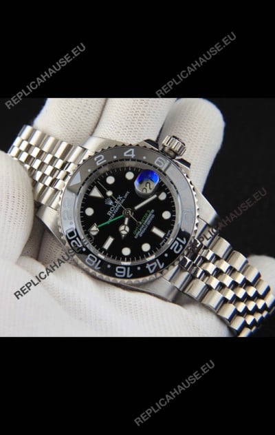 Rolex GMT Masters II Japanese Movement Replica Watch Steel Case Black Dial
