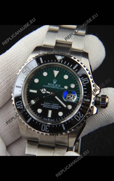 Rolex Sea Dweller Japanese Movement Replica Watch Green Dial 43MM