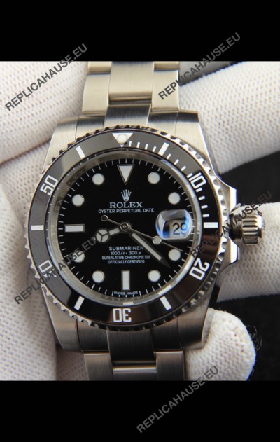 Rolex Submariner Japanese Replica Watch 904L Steel - Ceramic Bezel in Black