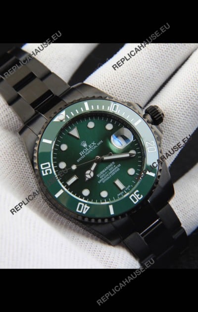Rolex Submariner Japanese Replica Watch in PVD Coating Green Dial 
